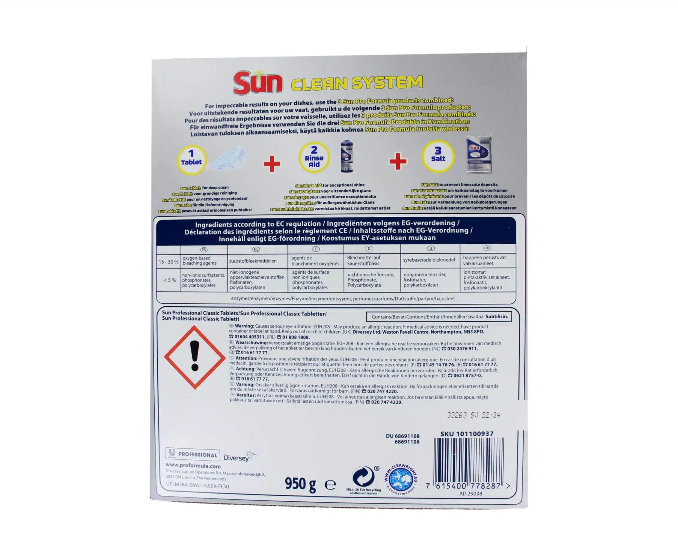 Sun Vaatwastabletten Classic Professional, 100 Stuks