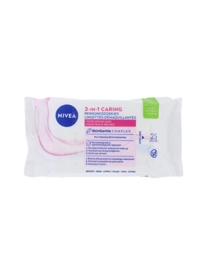 Nivea Reinigingsdoekjes 3-In-1 Gevoelige Huid, 25 Stuks