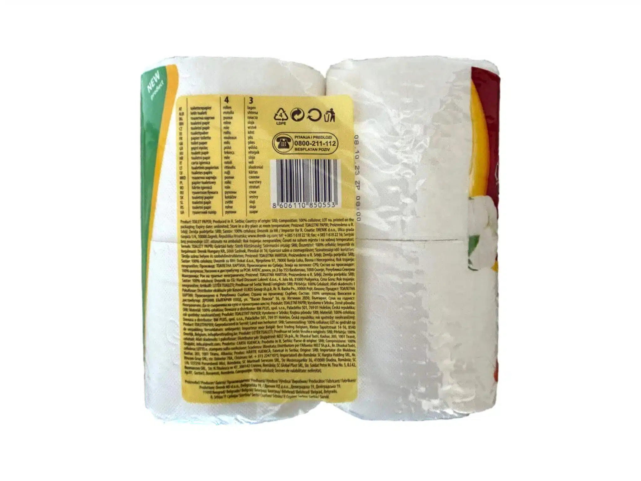 Perfex Toiletpapier Cotton Like 3 Laags, 4 Rollen