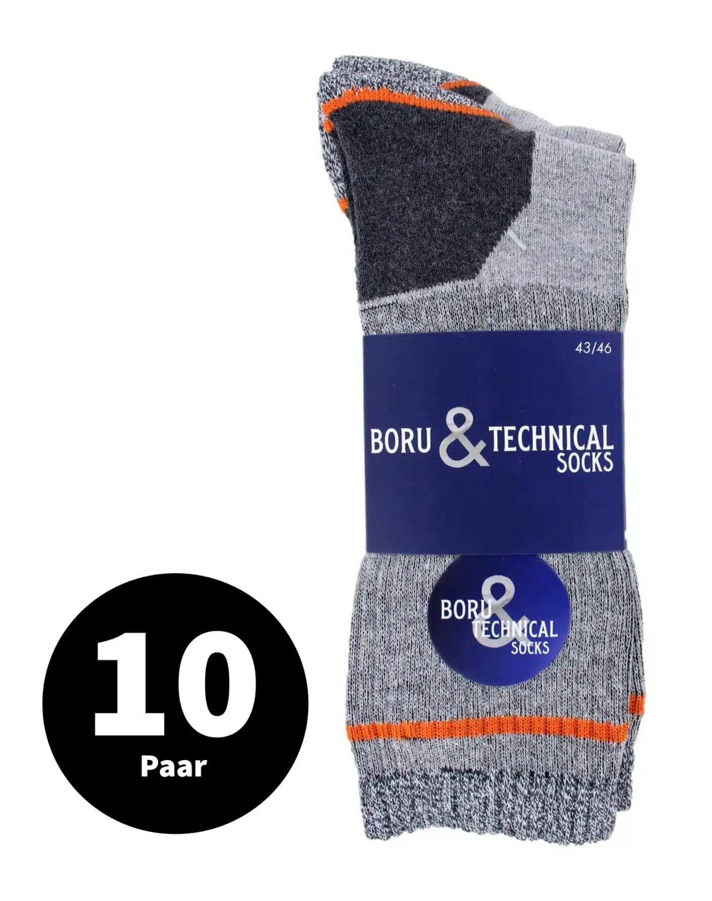 Boru Technische Werk Sokken Grijs 43-46 10 Paar