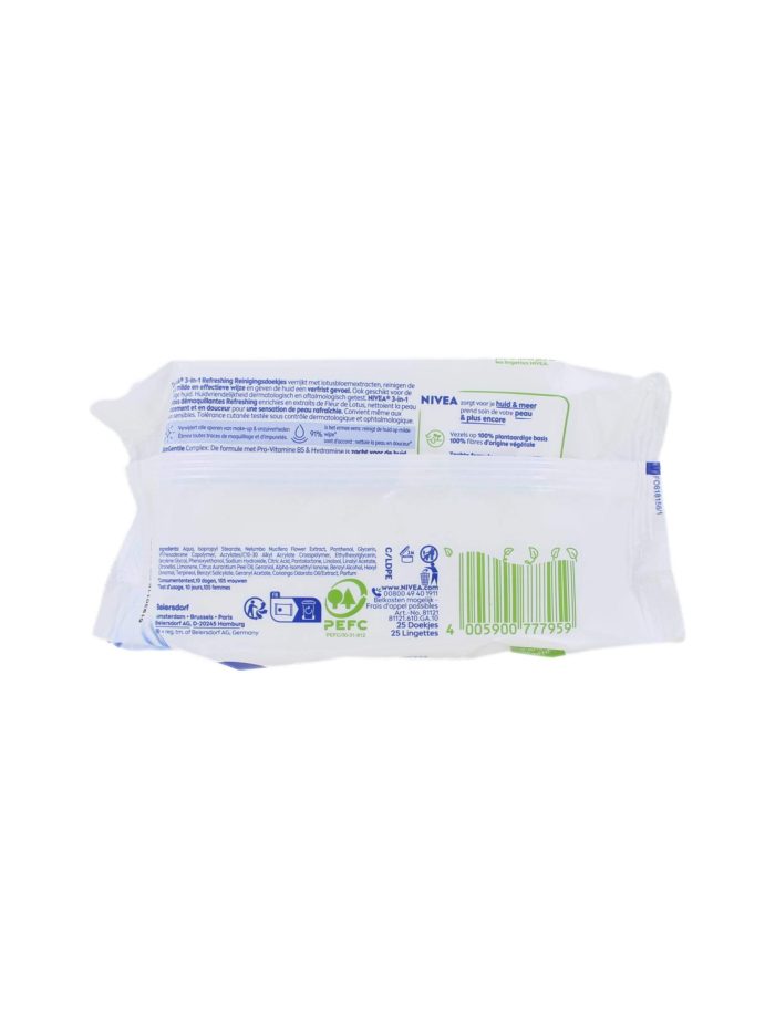 Nivea Reinigingsdoekjes 3-In-1 Normale Huid, 25 Stuks