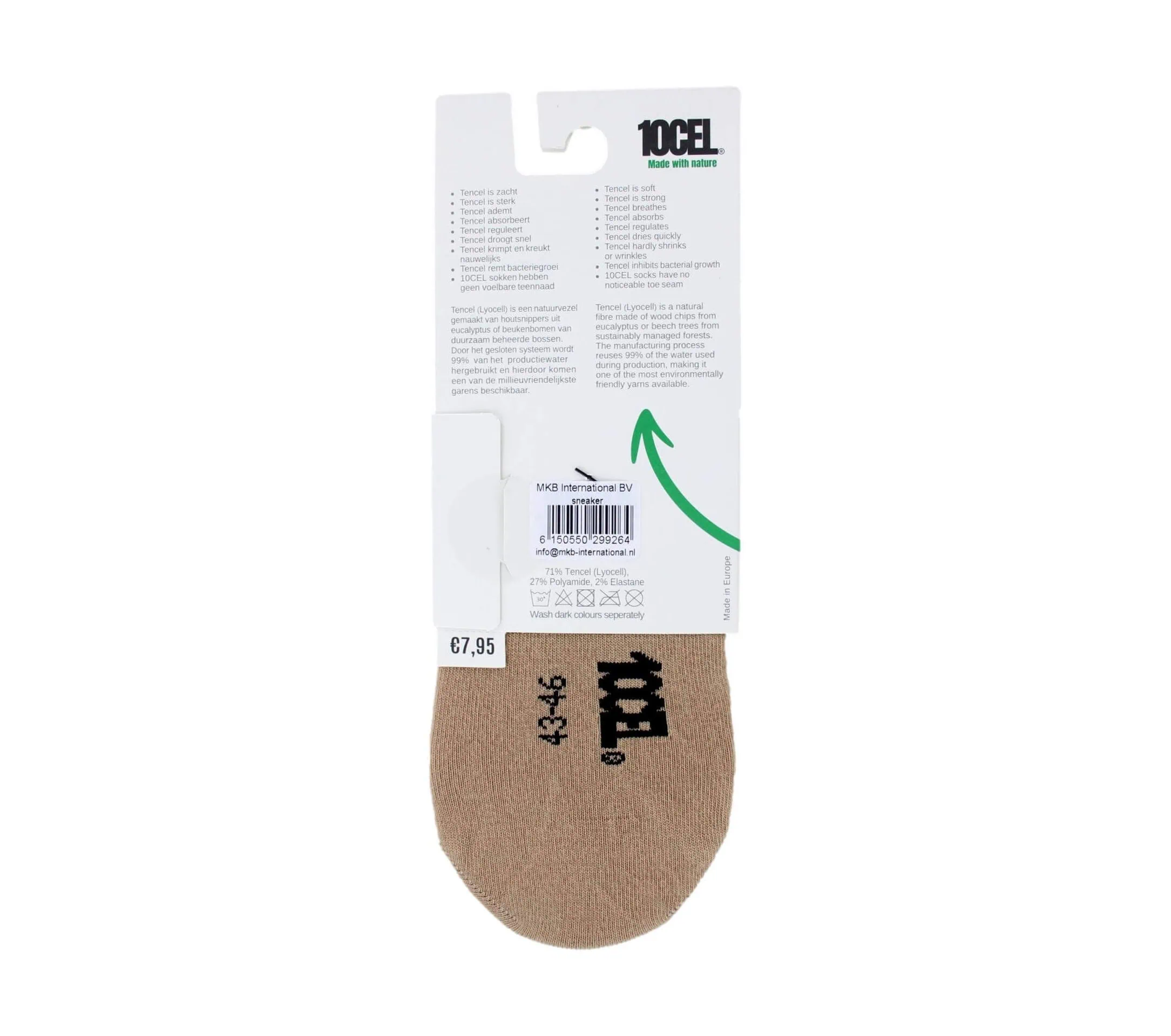 10CEL Sneaker Sokken Beige 2-pack