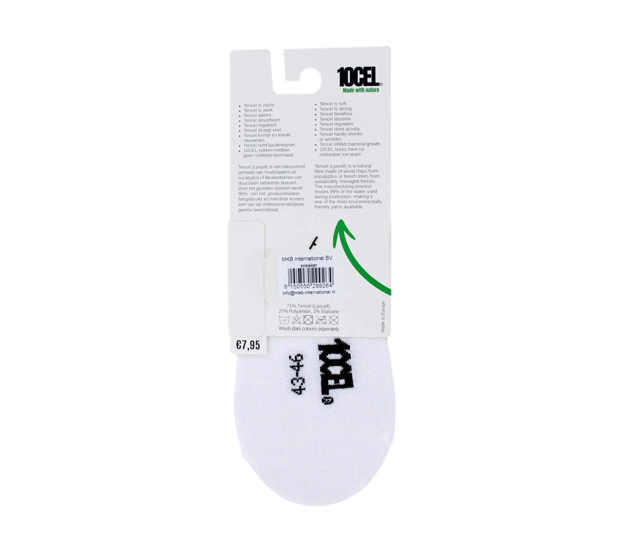 10CEL Sneaker Sokken Wit 2-pack