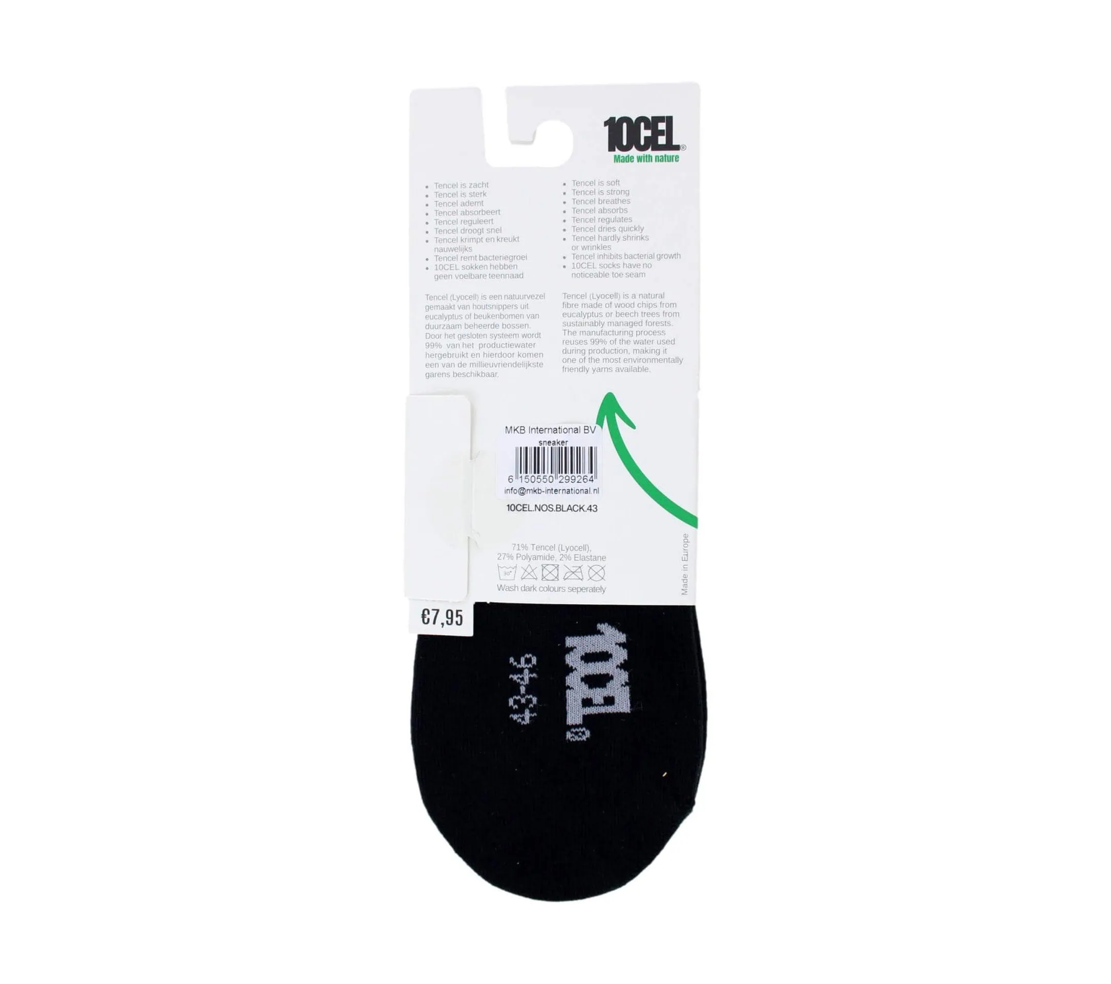 10CEL Sneaker Sokken Zwart 2-pack