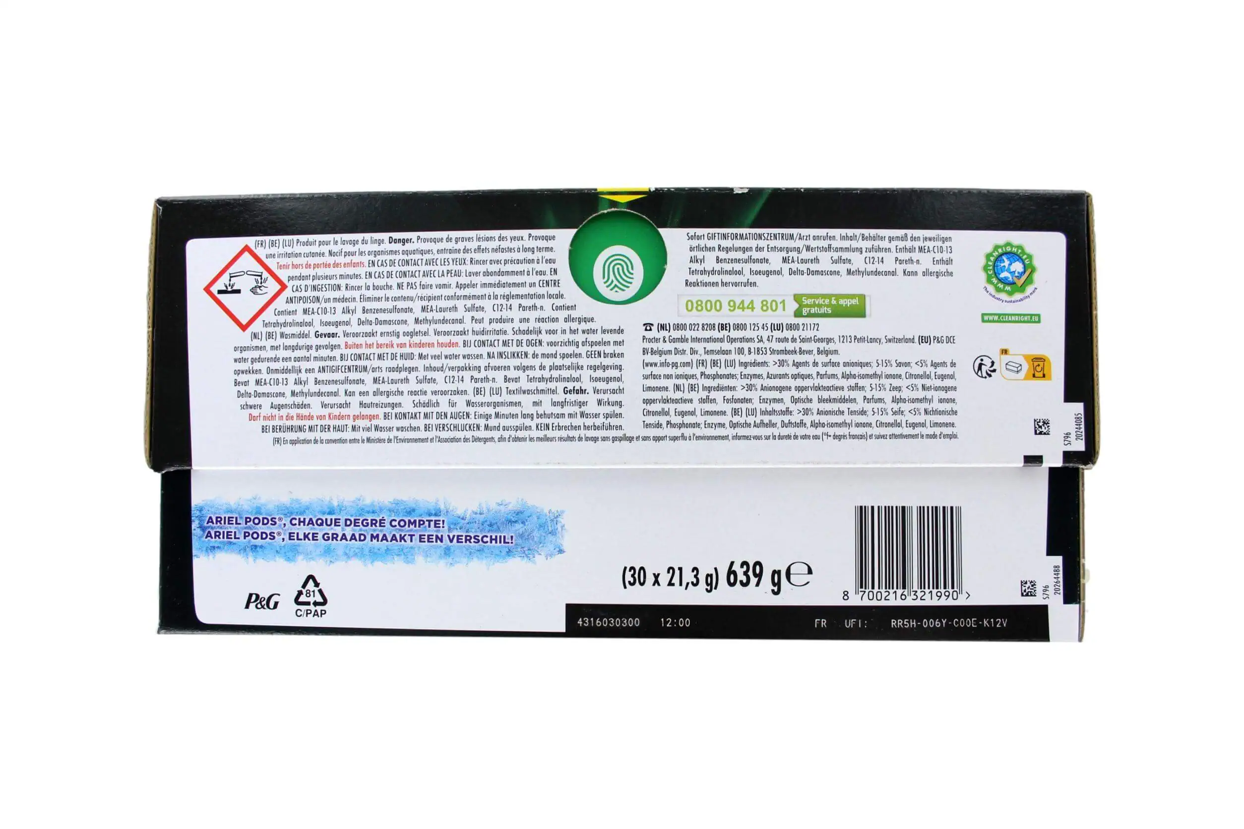 Ariel Wasmiddel Pods 4In1 + Black Protection, 30 Stuks