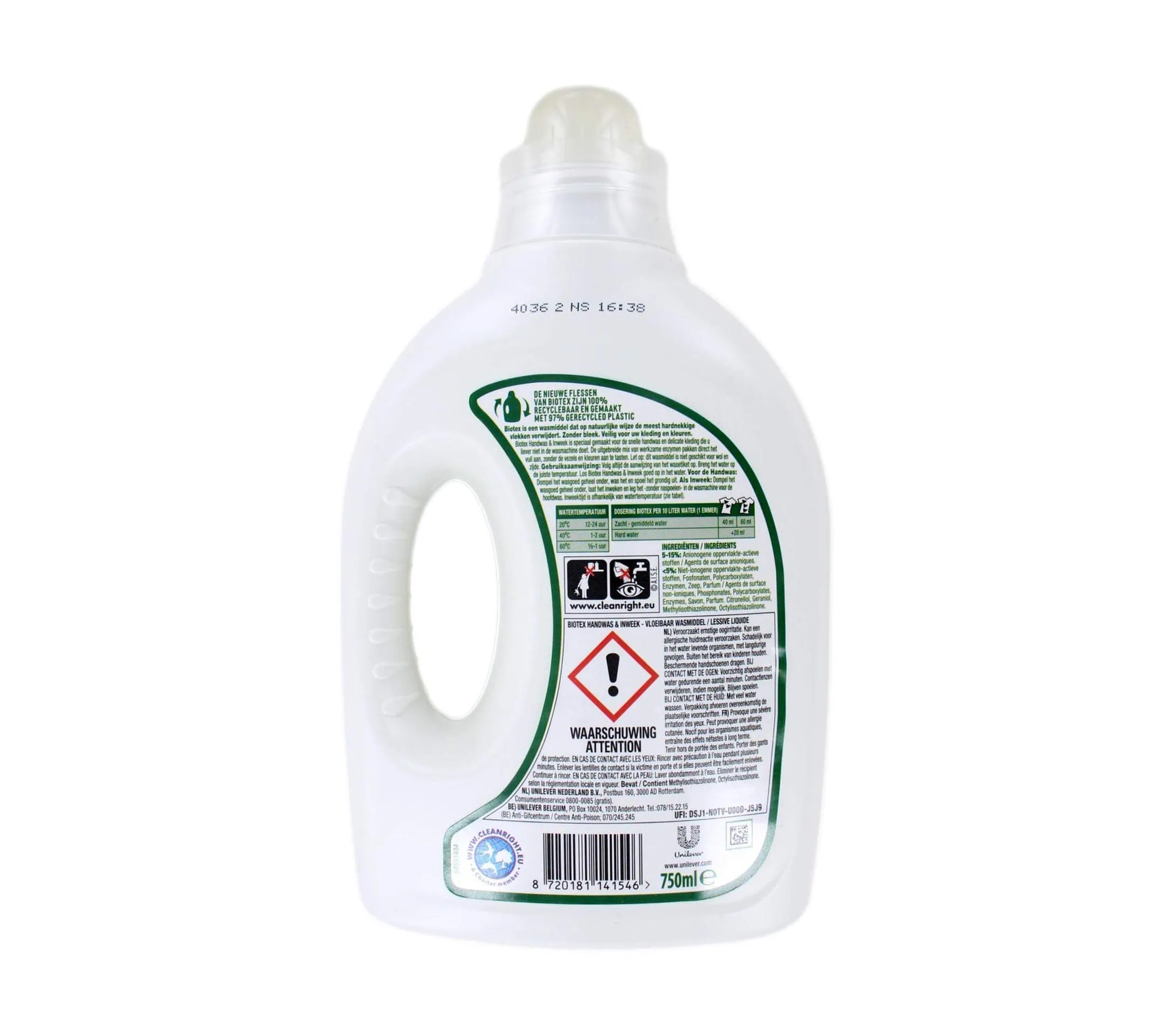 Biotex Vloeibaar Wasmiddel Handwas & Inweek, 750 ml