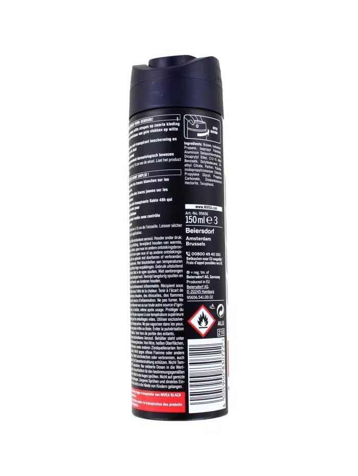 Nivea Men Deodorant Spray Black & White Maximum Protection, 150 ml