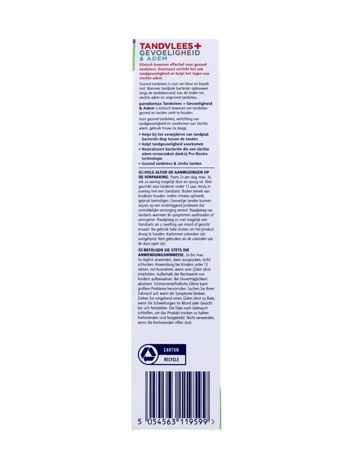Parodontax Tandpasta Tandvlees + Gevoeligheid & Adem, 75 ml