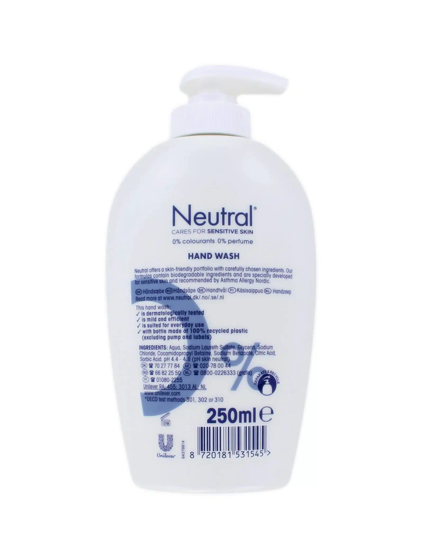 Neutral Handzeep 0% Parfum, 250 ml