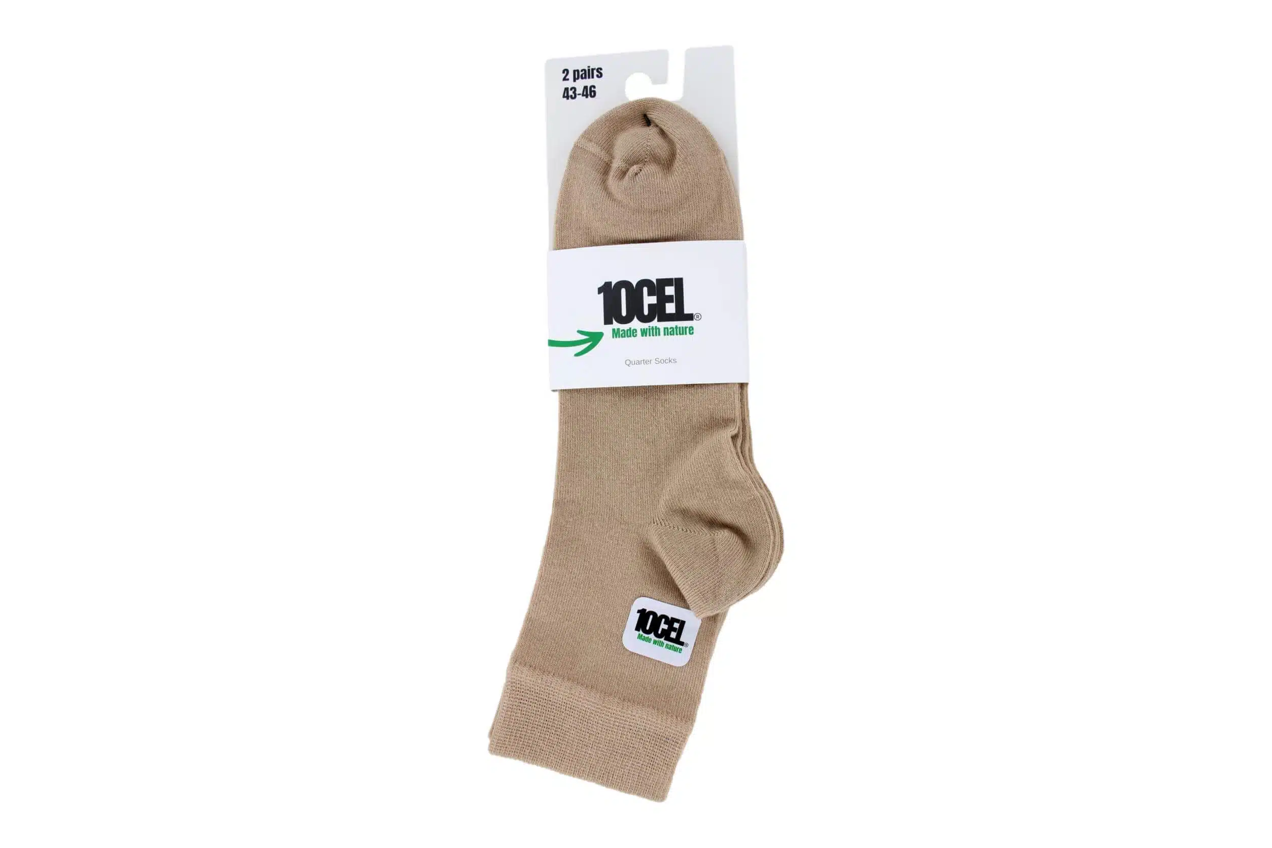 10CEL Quarter Sokken Beige 2-pack