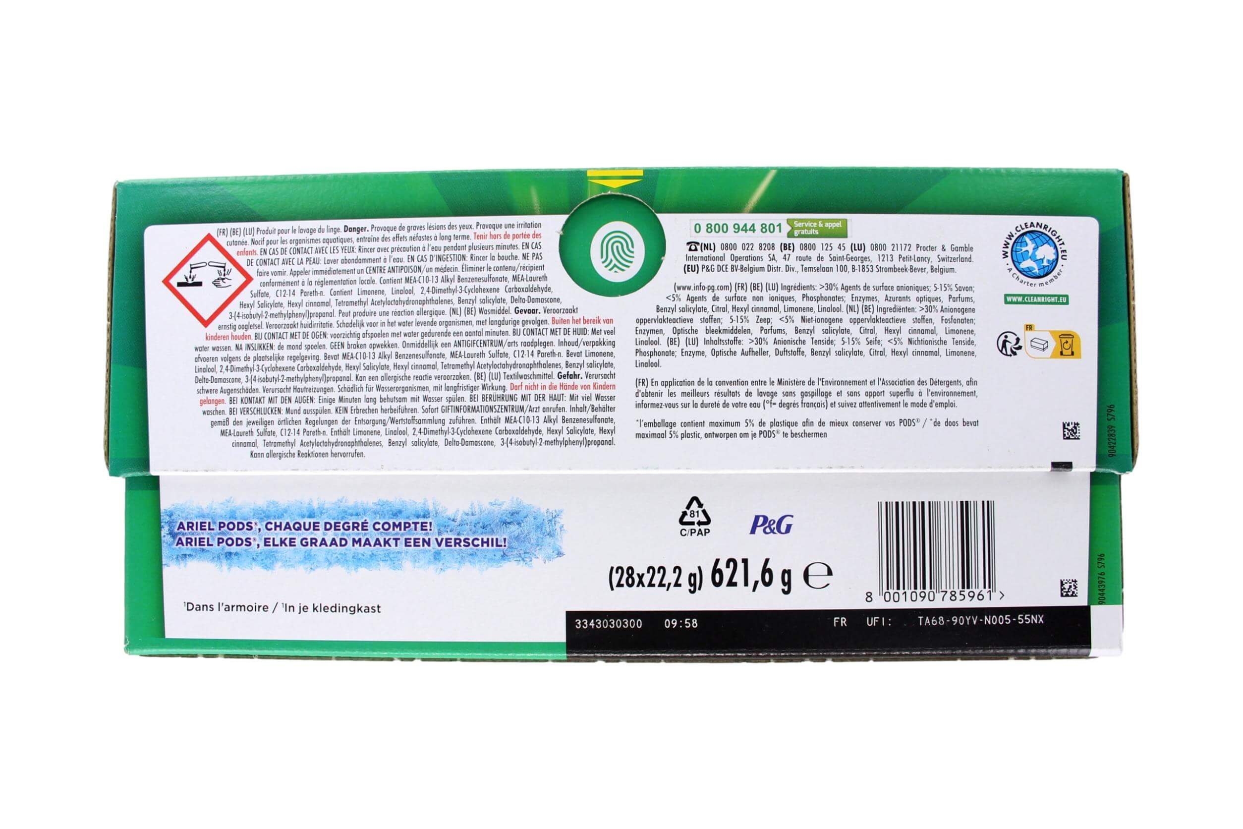 Ariel Wasmiddel Pods + Touch Of Lenor Unstoppables, 28 Stuks