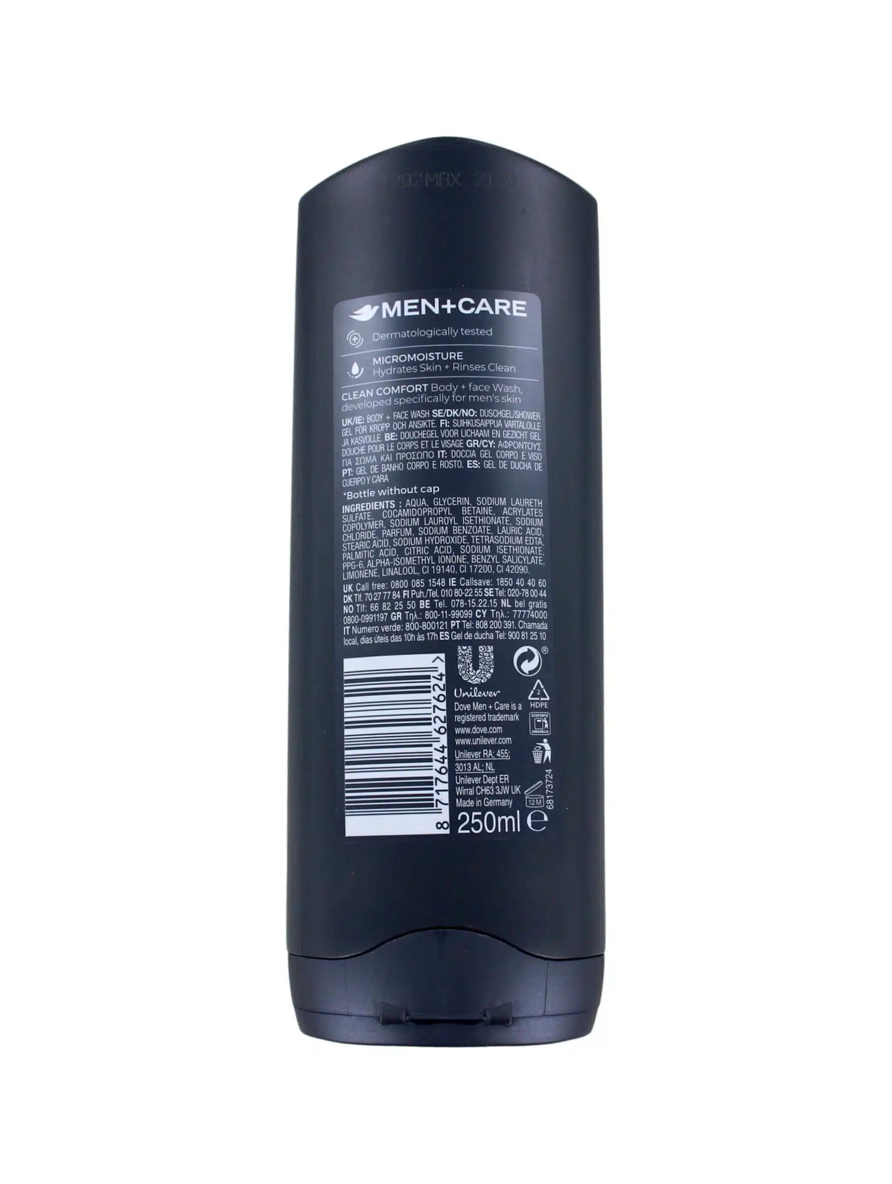 Dove Men+Care Douchegel Clean Comfort Body & Face, 250 ml