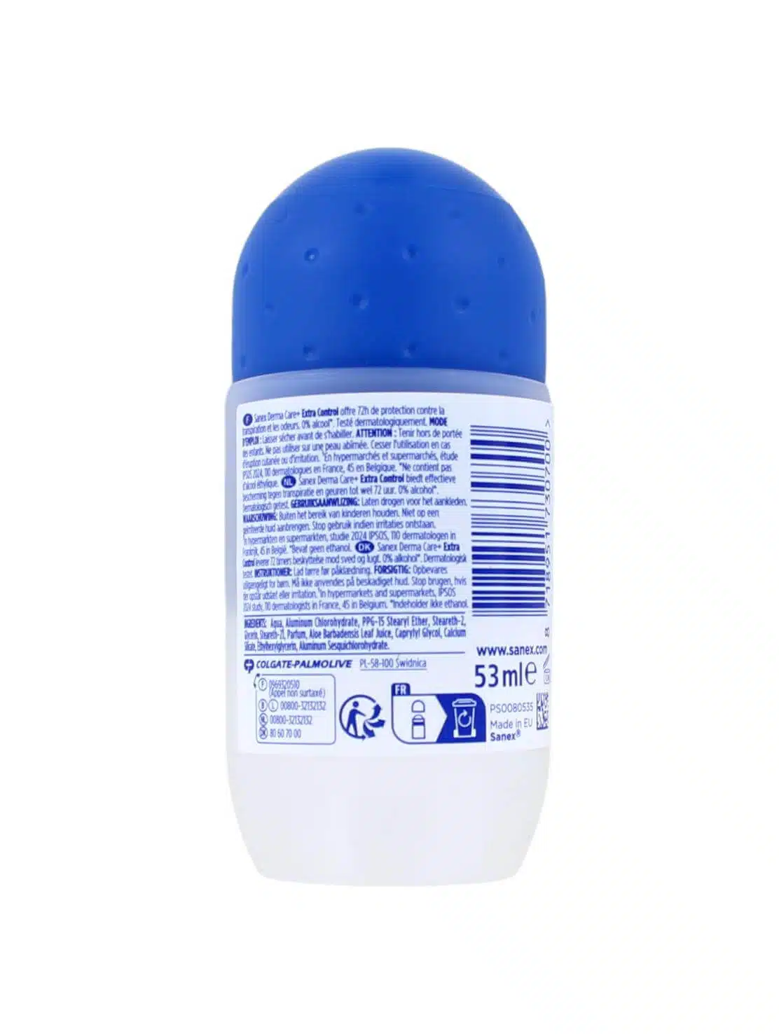 Sanex Deodorant Roller Extra Control, 53 ml