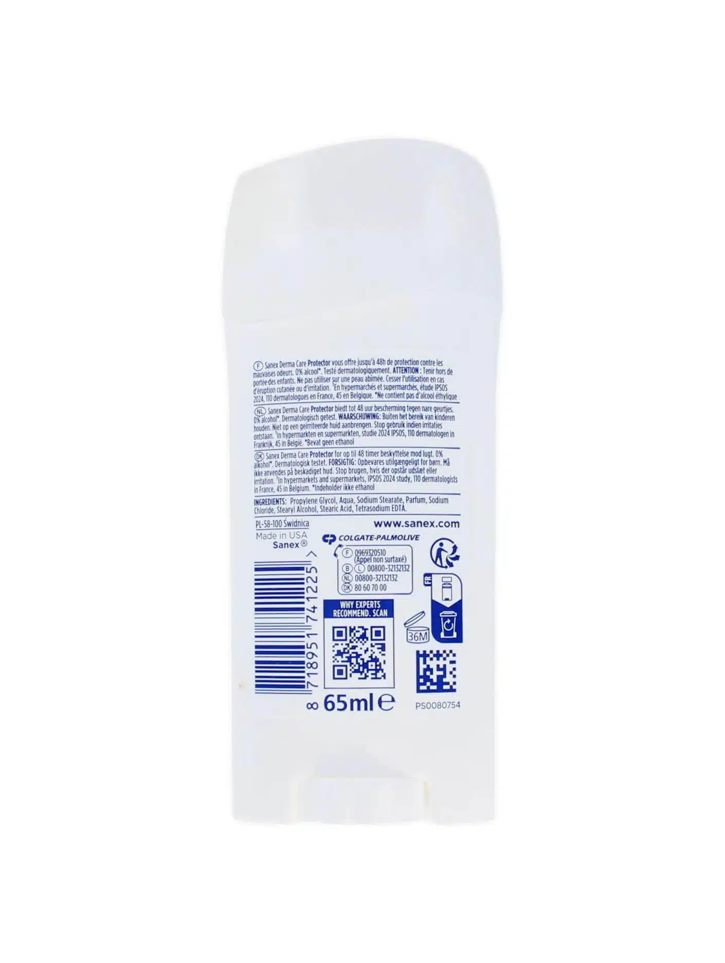 Sanex Deodorant Stick Dermo Protector, 65 ml