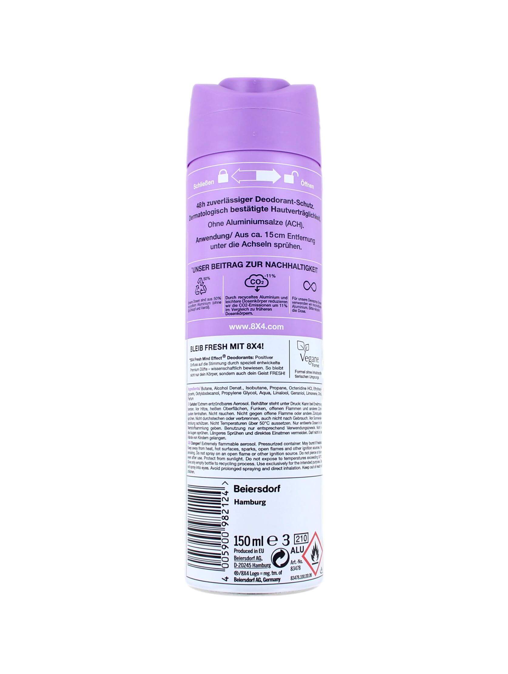 8x4 Deodorant Spray Vibrant Flower, 150 ml