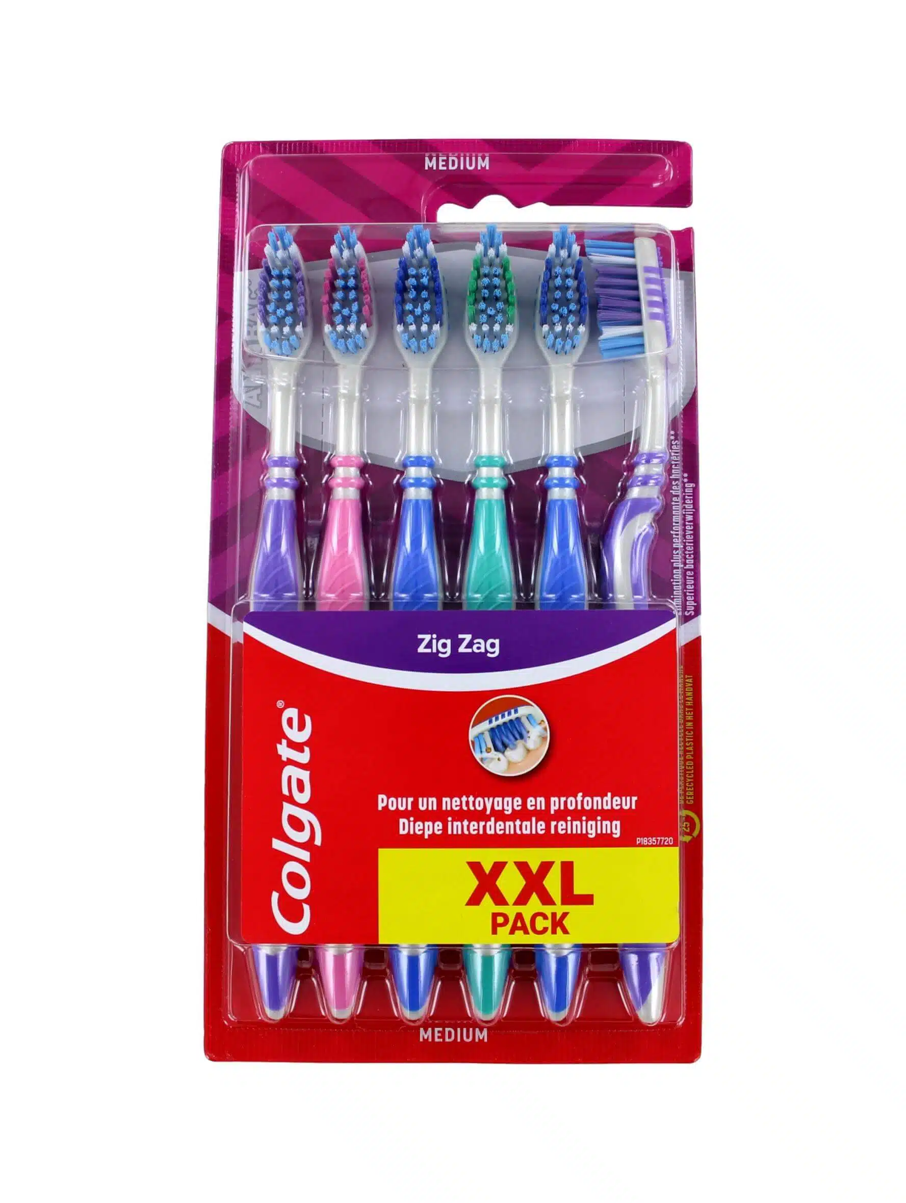 Colgate Tandenborstel Zig Zag Medium, 6 Stuks
