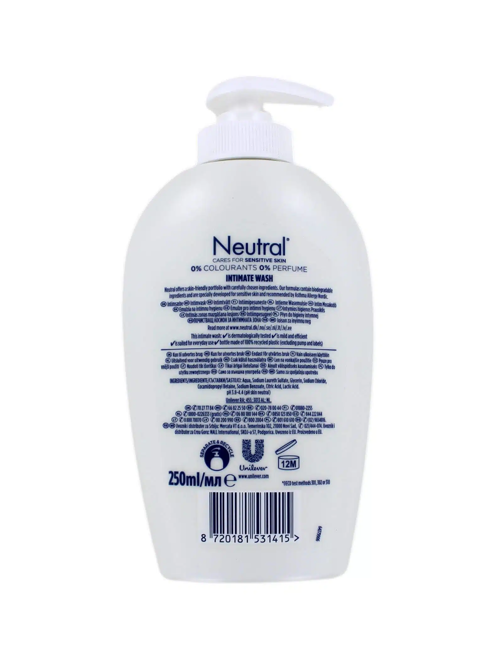 Neutral Intimate Wash Pomp, 250 ml