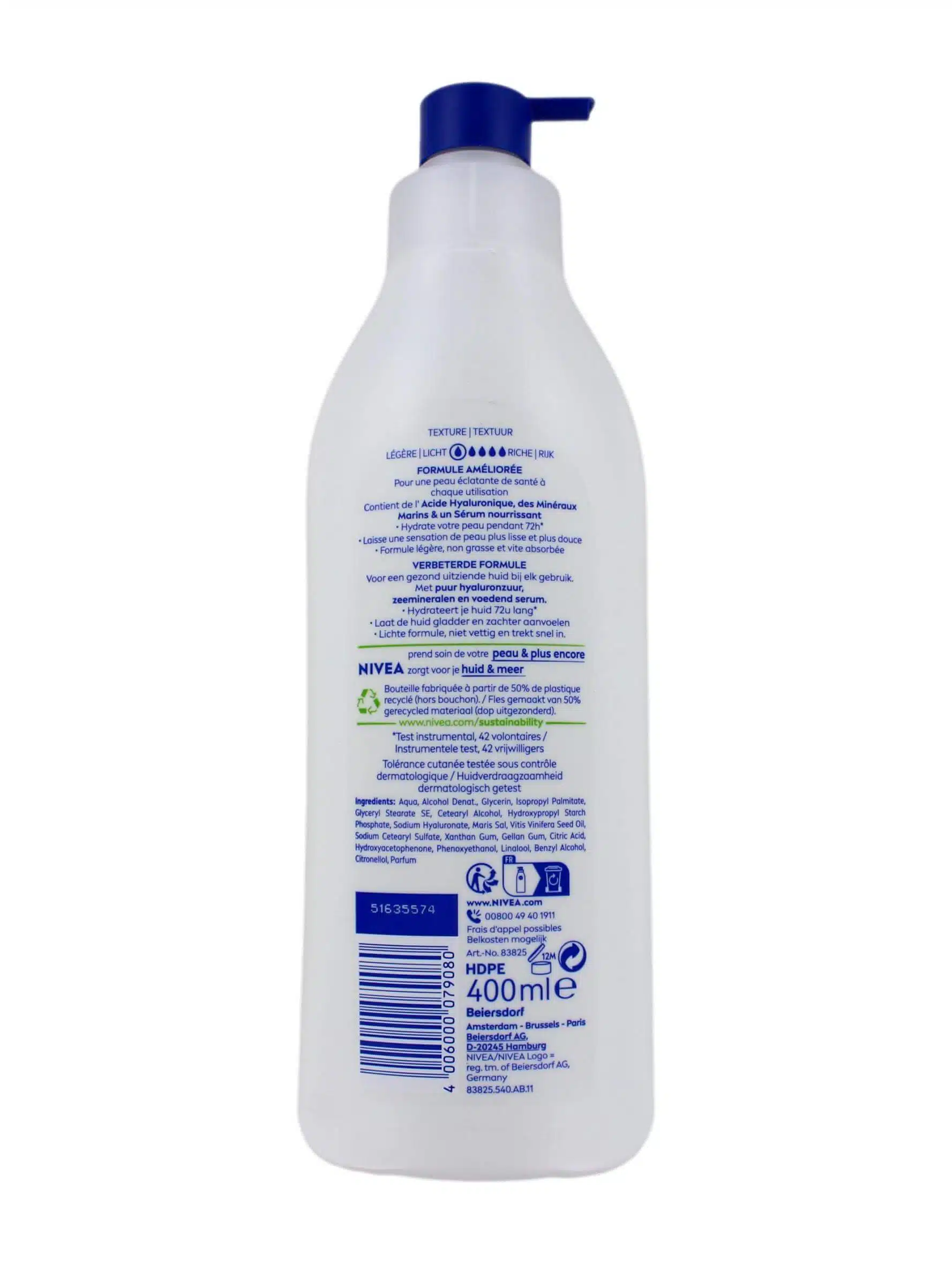 Nivea Bodylotion Express Hydration Met Pomp, 400 ml