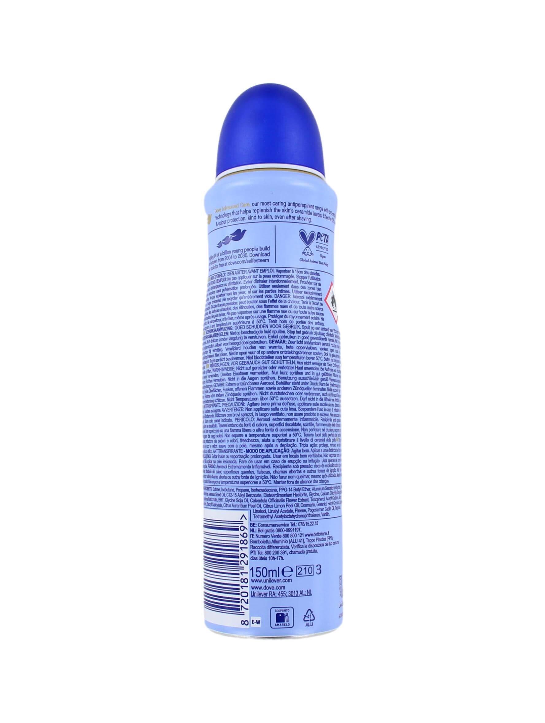 Dove Deodorant Spray Talco, 150 ml