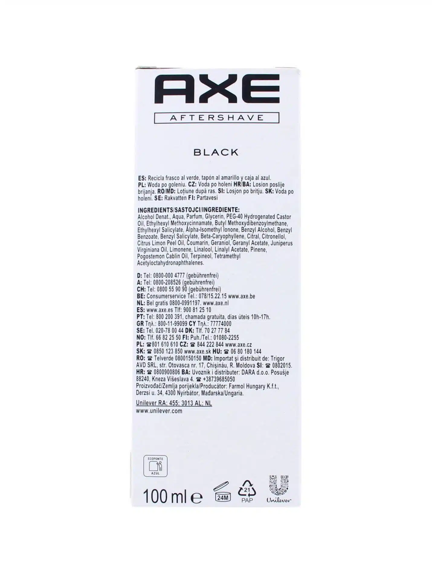 Axe Aftershave Black, 100 ml