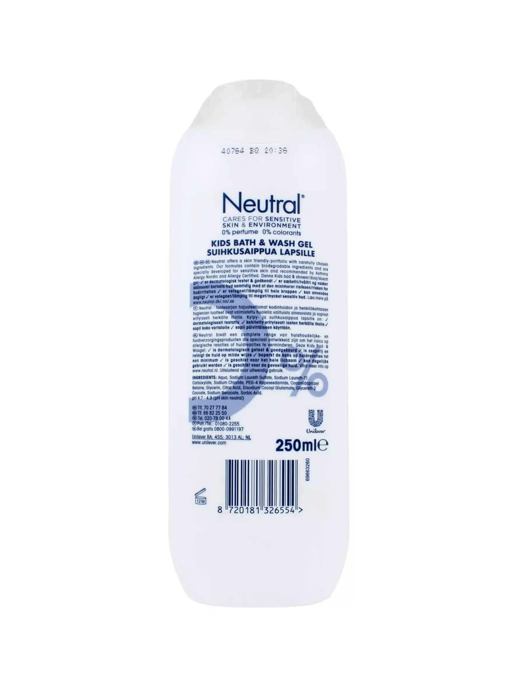 Neutral Kids Bad & Douchegel 0%, 250 ml