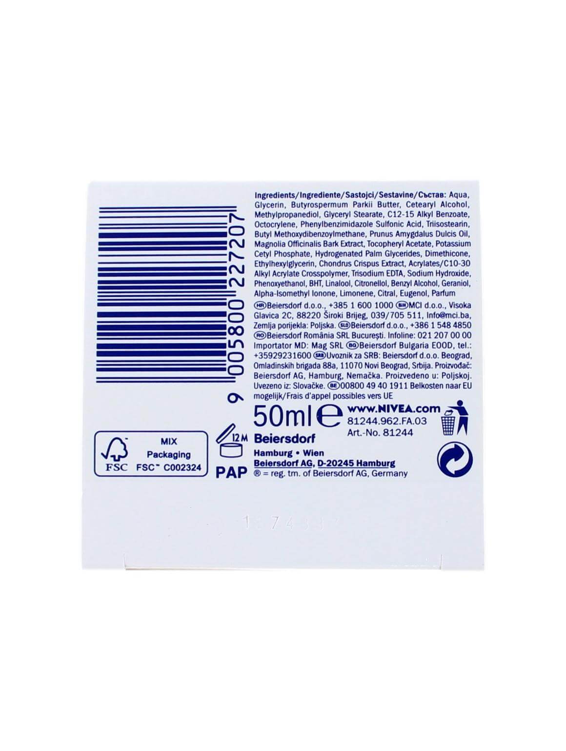 Nivea Dagcreme Natural Almond Oil Droge Huid, 50 ml