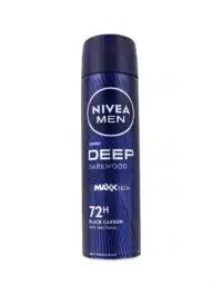 Nivea Men Deodorant Spray Deep Black Carbon Darkwood, 150 ml