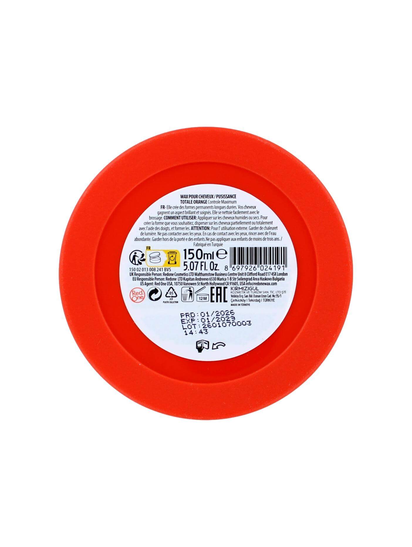 Red One Orange Aqua Hair Gel Wax, 150 ml