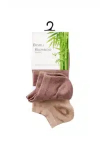 Boru Bamboo Short Sokken Donker Beige 2-pack